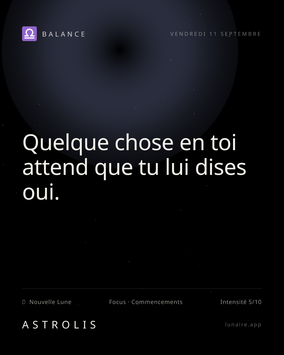 Carte du jour Balance