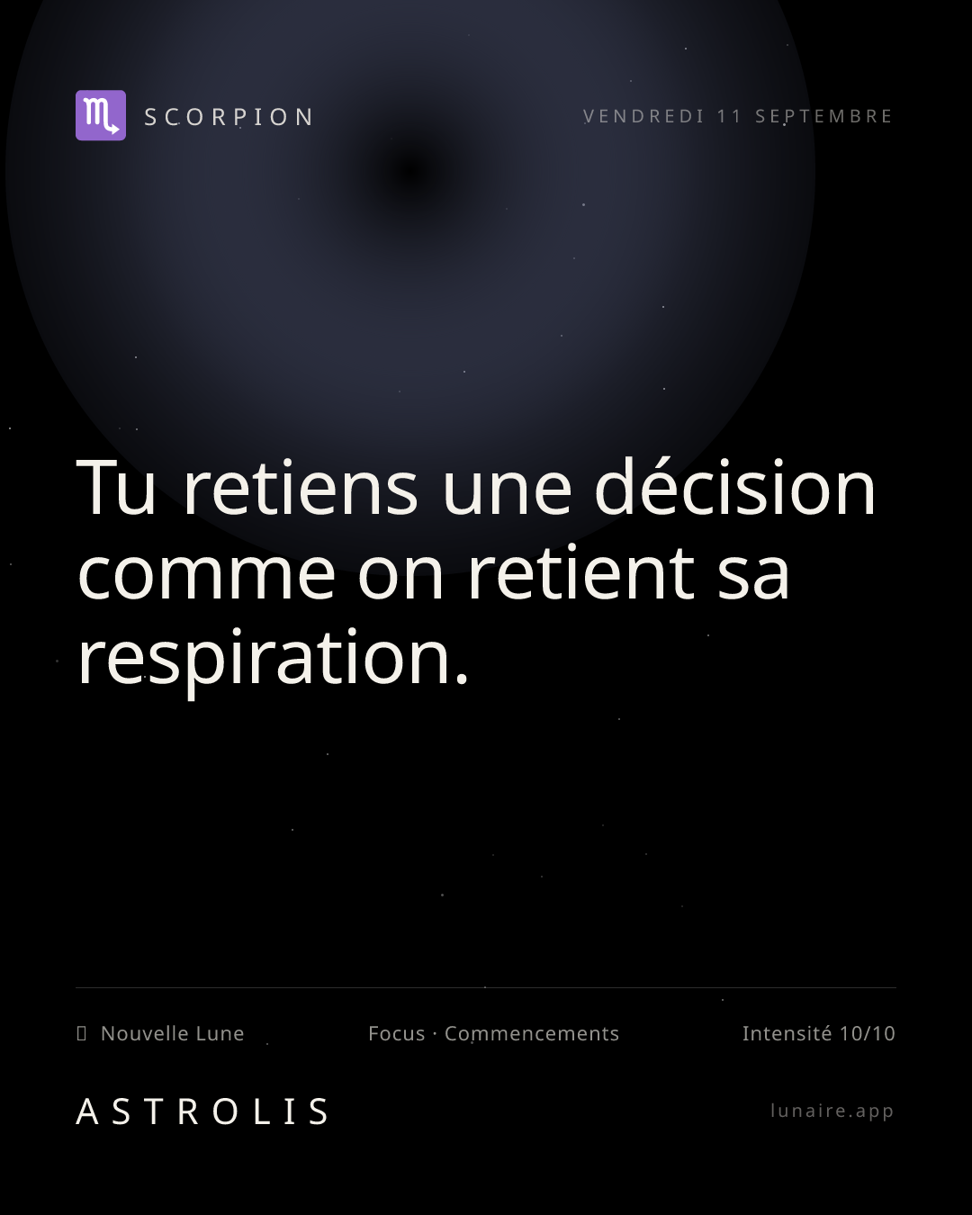 Carte du jour Scorpion